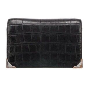 ALEXANDER WANG Embossed Leather Portfolio Black Good Used Condition